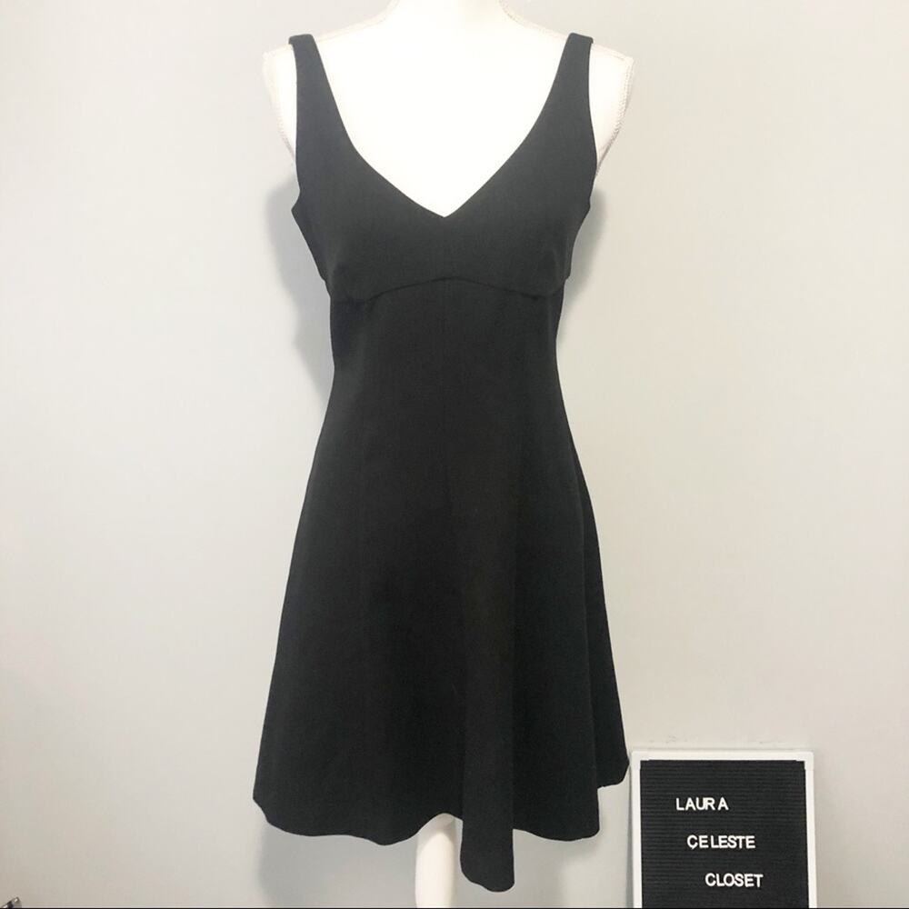 Ann Taylor Loft black cocktail dress party fit flare size 0